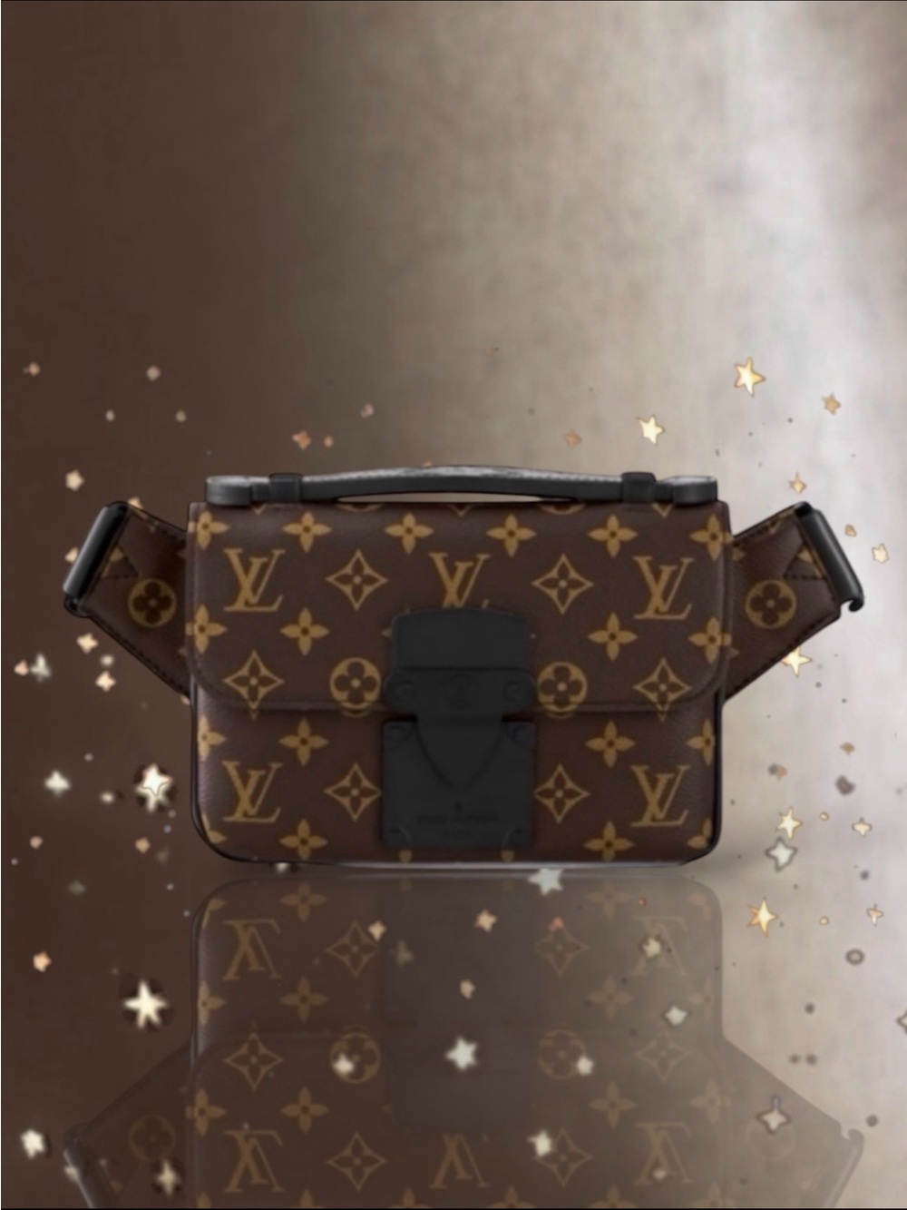 🆕💗LOUIS VUITTON Monogram Macassar S Lock Sling Bag Crossbody • UNISEX • NWT